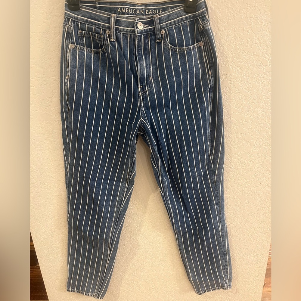 American Eagle outfitters size 2, striped mom jeans